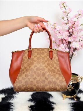 COACH ELISE SATCHEL 79364 SIGNATURE CANVAS CROSSBODY BAG